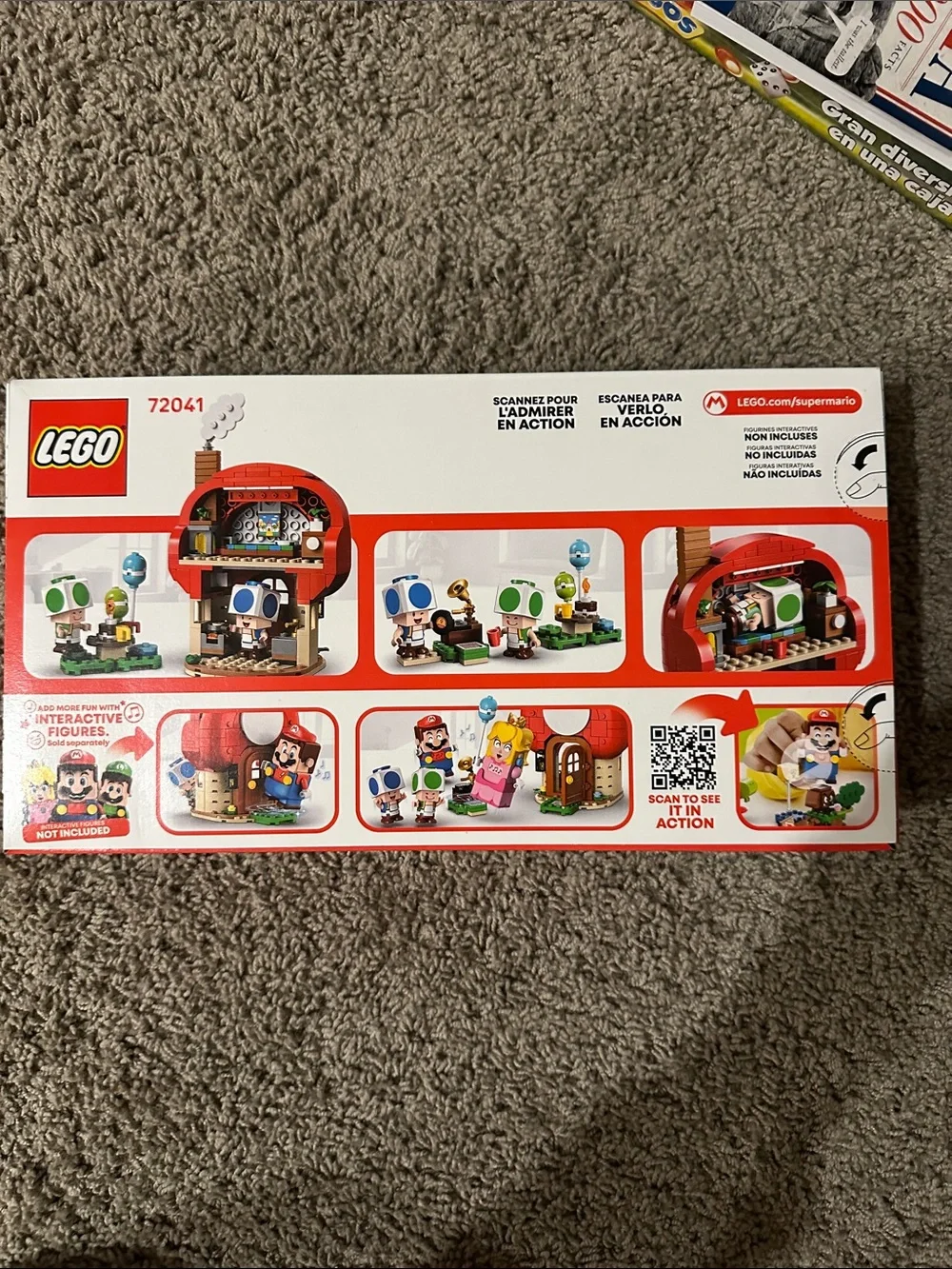 Lego Super Mario Red Mushroom Toad House Playset with Blue and Green Figures